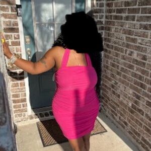 Pink Halter Top Scrunch Dress